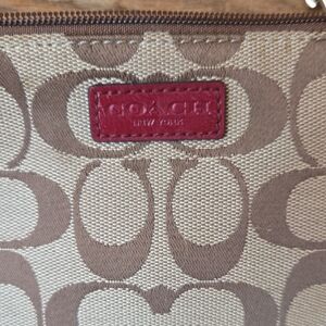 Coach Signature Brown Wristlet